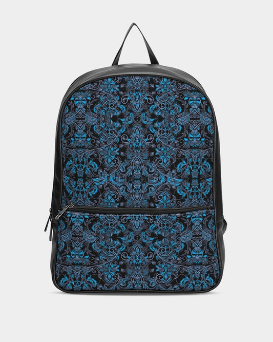 Blue Vines and Lace Classic Faux Leather Backpack