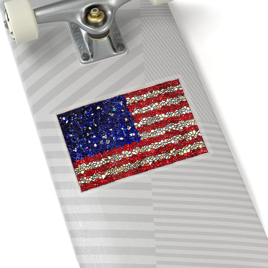 American Flag Mosaic Kiss-Cut Stickers