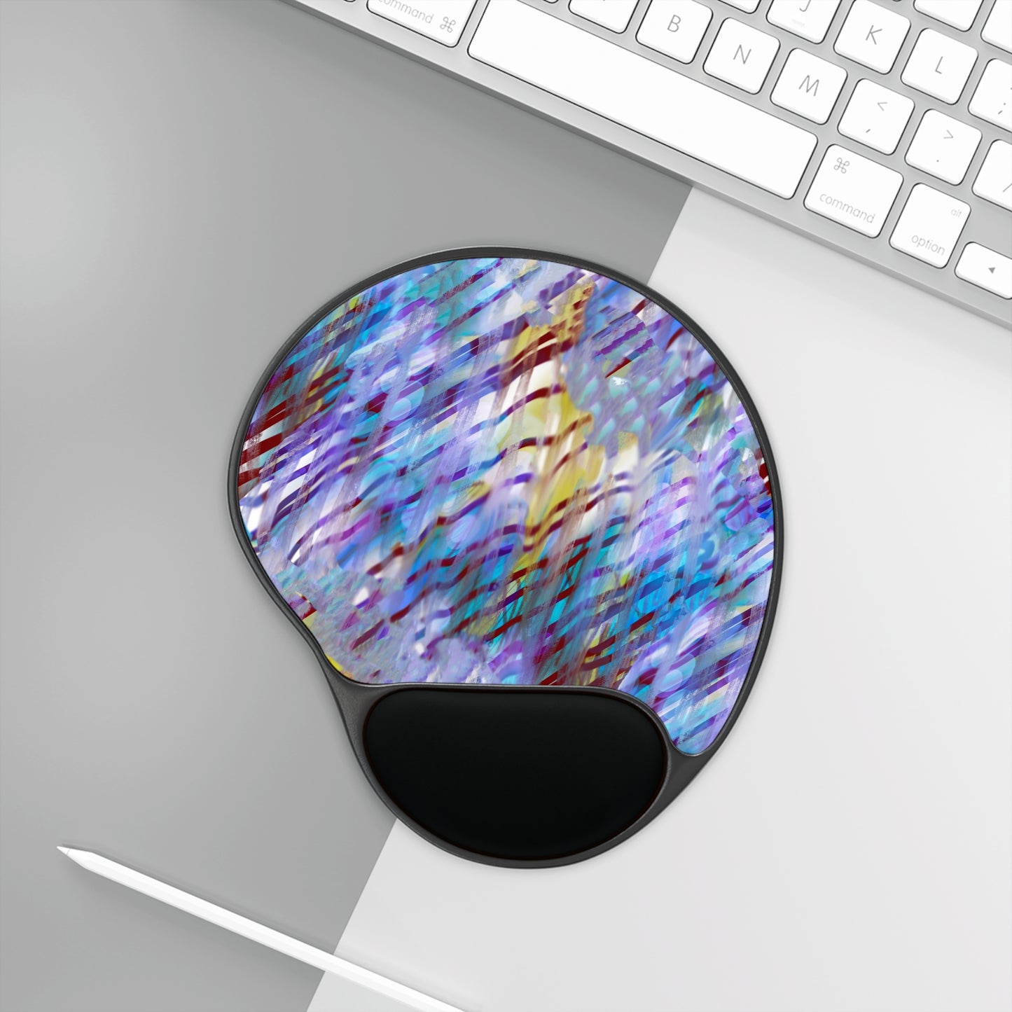 Abstract Ripple Mouse Pad With Wrist Rest