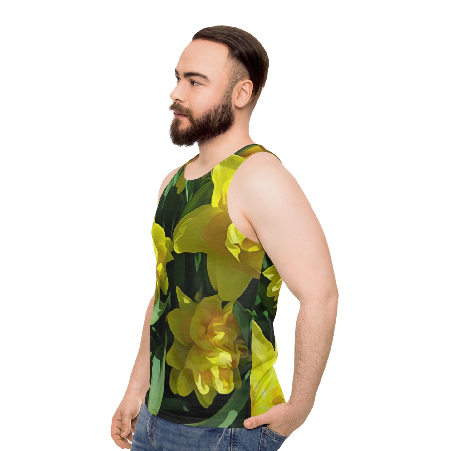Bright Yellow Daffodils Unisex Tank Top (AOP)
