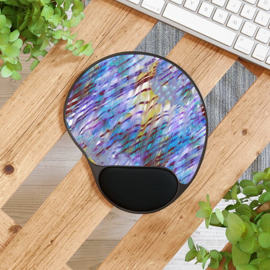 Abstract Ripple Mouse Pad With Wrist Rest
