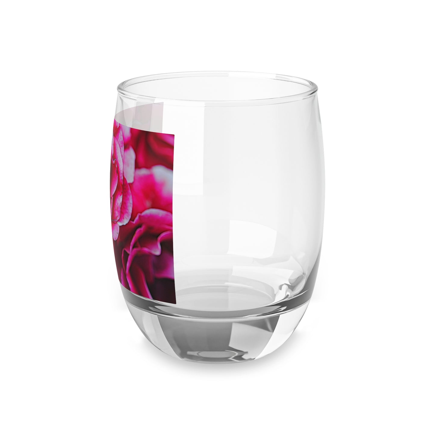 Dark Pink Flowers Whiskey Glass
