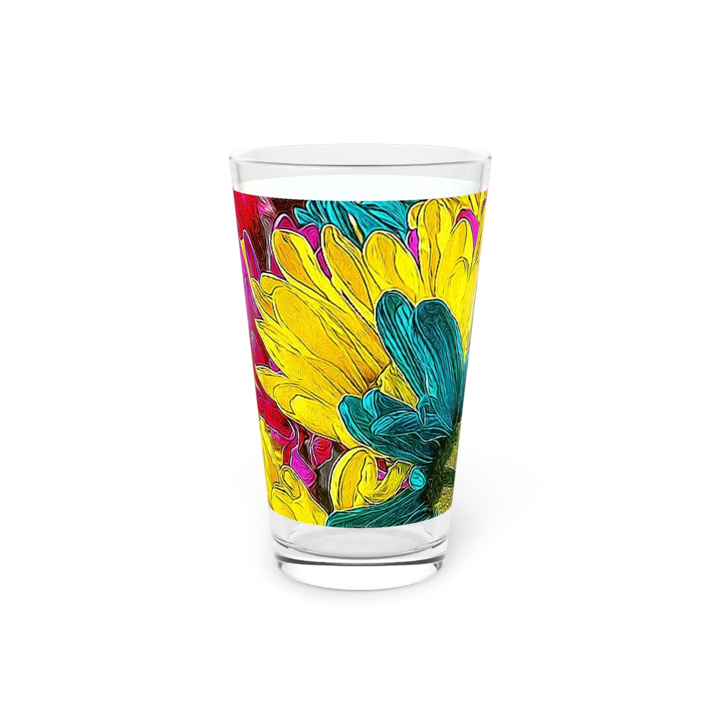 Colorful Daisies Pint Glass, 16oz