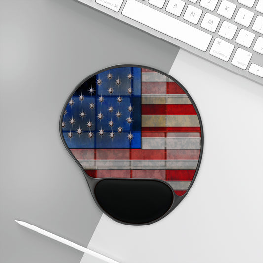 American Flag Quilt Mouse Pad With Wrist Rest