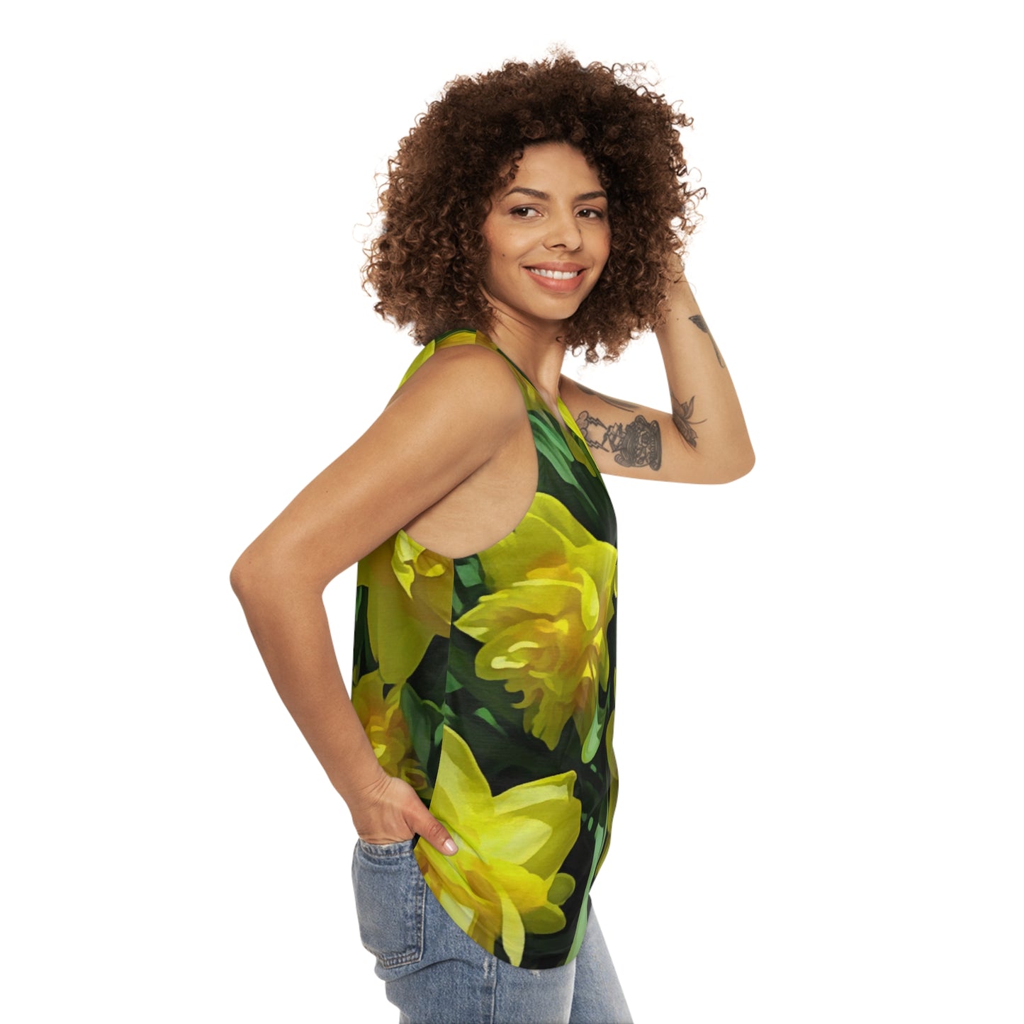 Bright Yellow Daffodils Unisex Tank Top (AOP)
