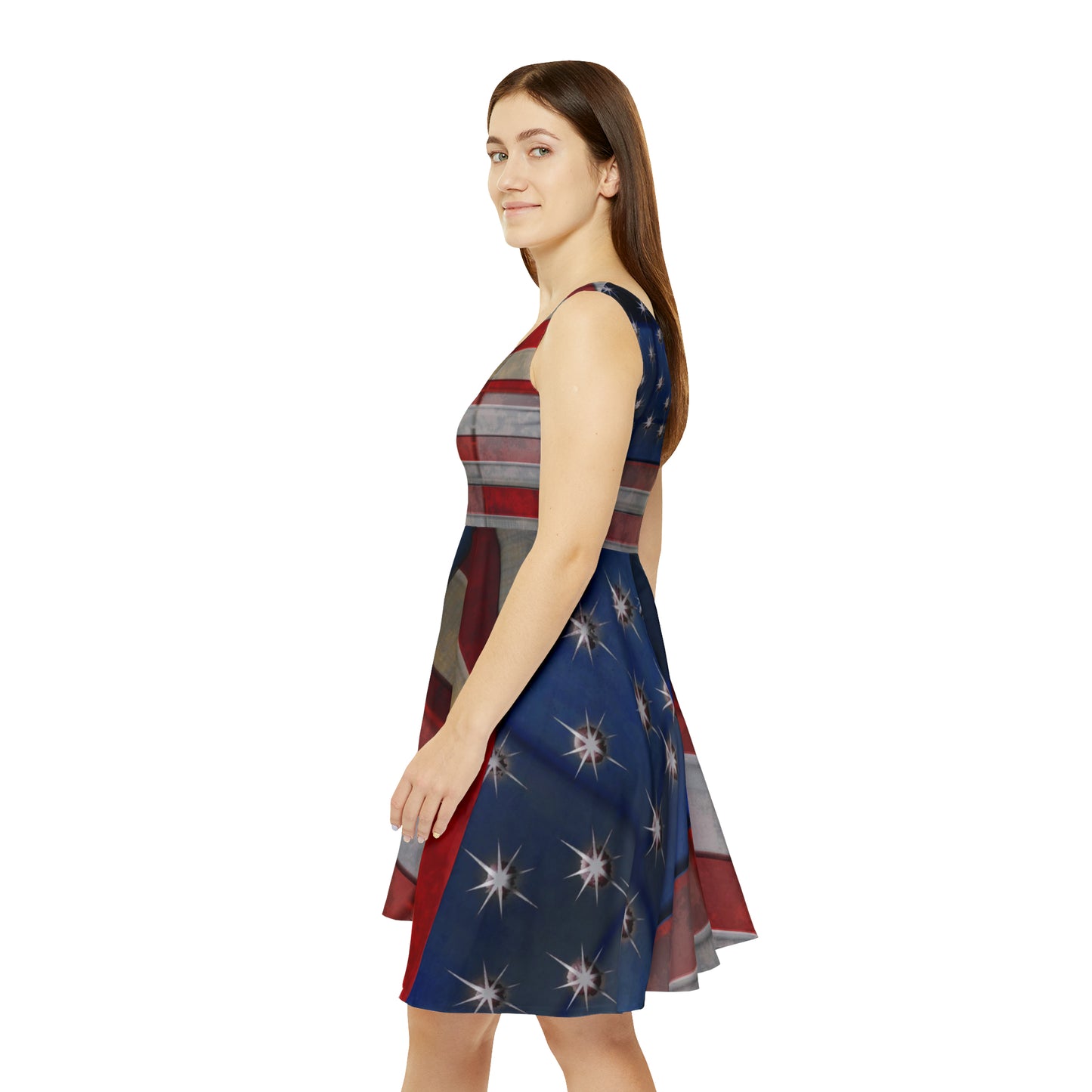 American Flag Quilt Women's Skater Dress (AOP)