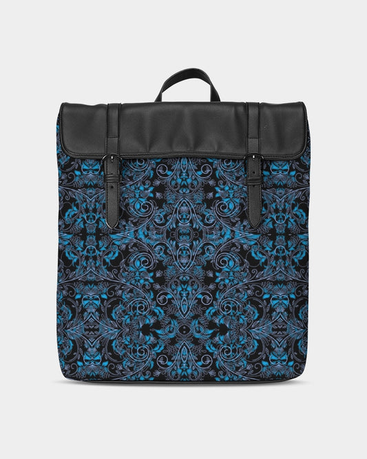 Blue Vines and Lace Casual Flap Backpack