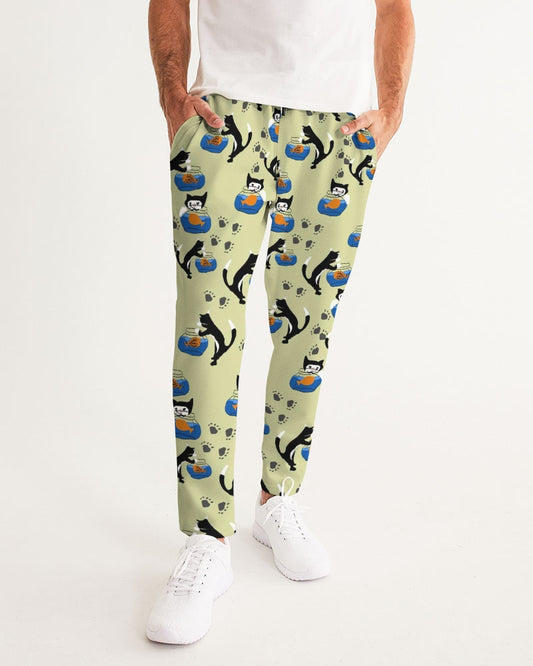 Cat and a Fishbowl Men's All-Over Print Joggers