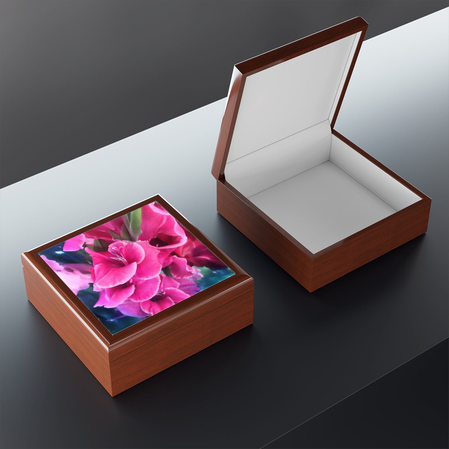Dark Pink Gladiolas Jewelry Box