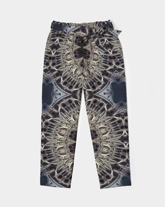 Cathedral Kaleidoscope Women's All-Over Print Belted Tapered Pants