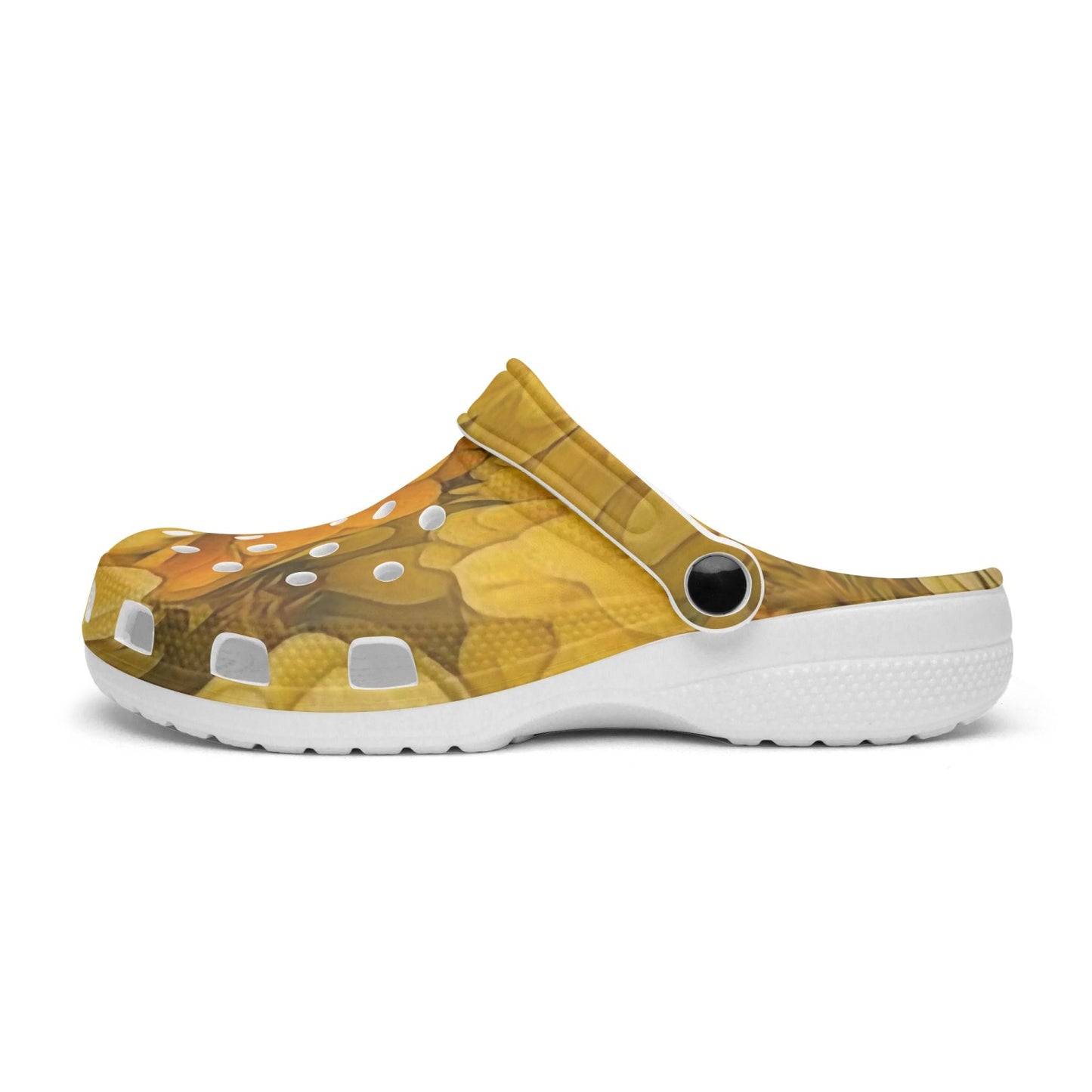 Yellow Zinnias 413. All Over Printed Clogs