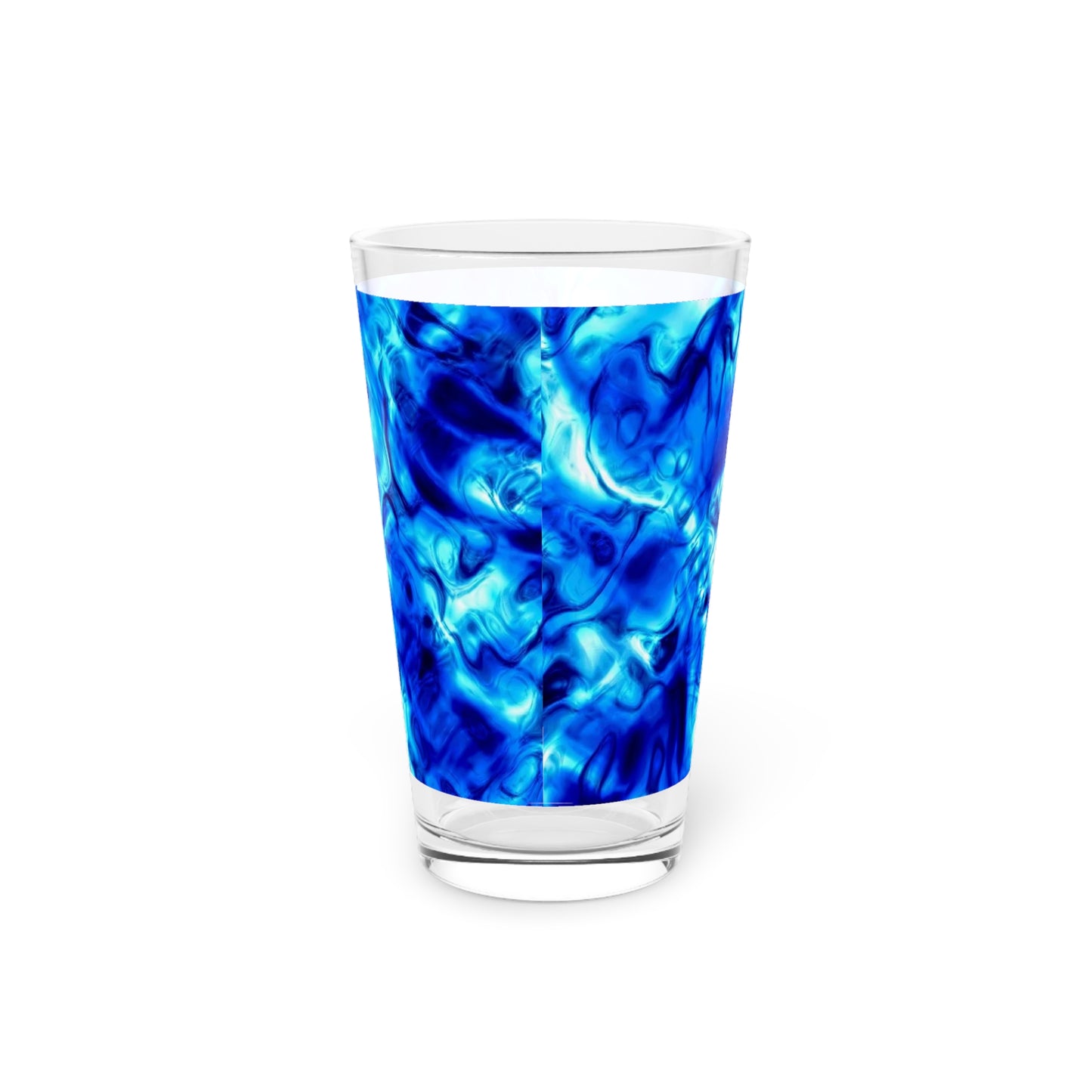 Blue Water Abstract Pint Glass, 16oz