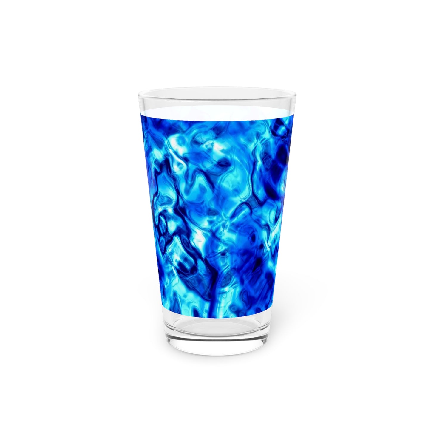 Blue Water Abstract Pint Glass, 16oz