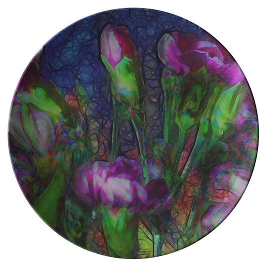 Abstract Pink Carnations Dinner Plate