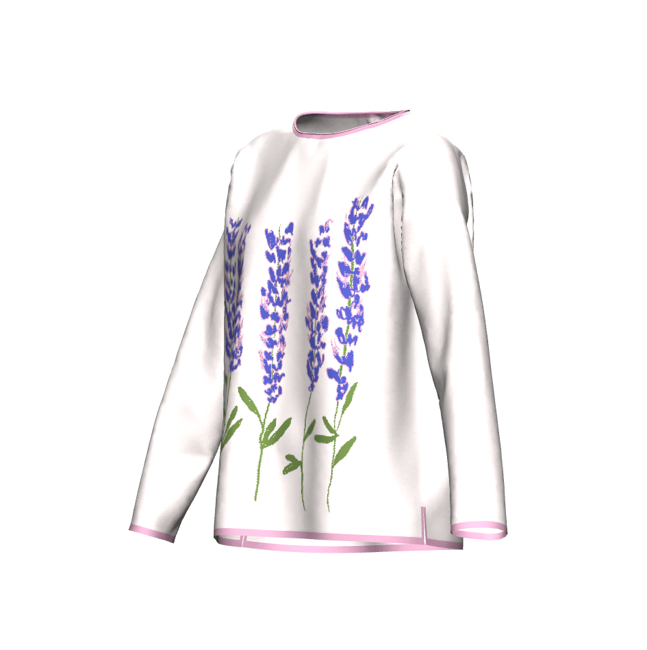 Lavender Flowers Drawing Sweater