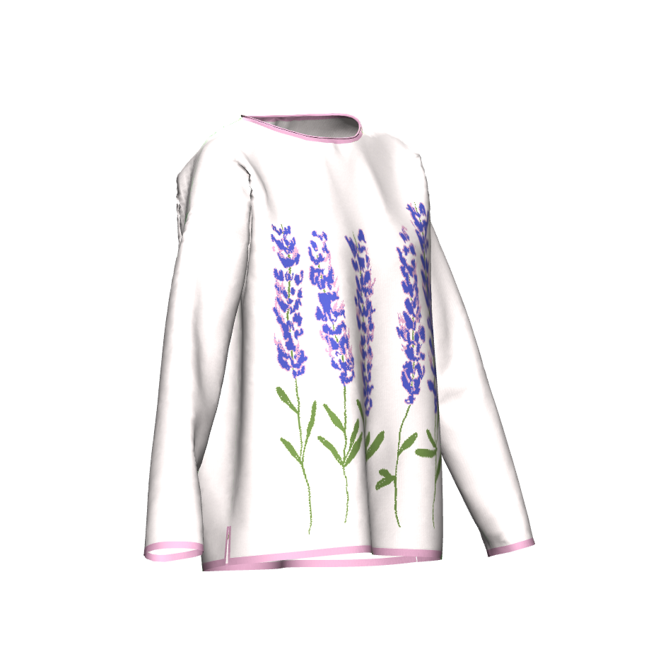 Lavender Flowers Drawing Sweater