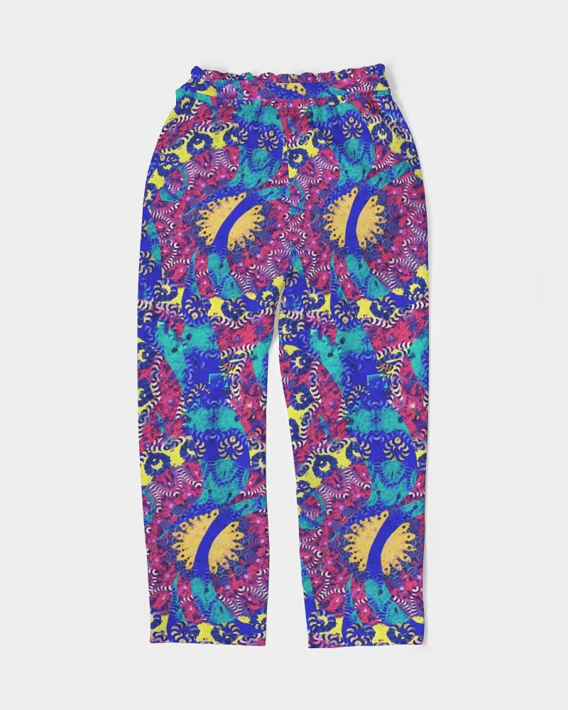 Caribbean Grafitti Women's All-Over Print Belted Tapered Pants