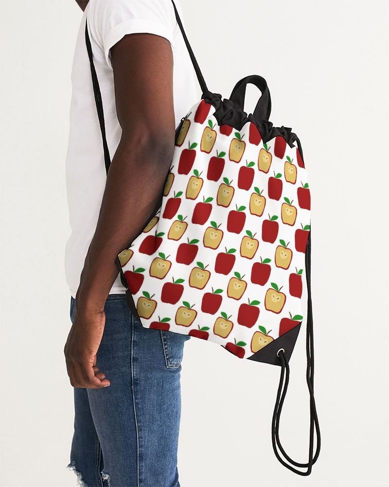 Apple Polkadots Canvas Drawstring Bag