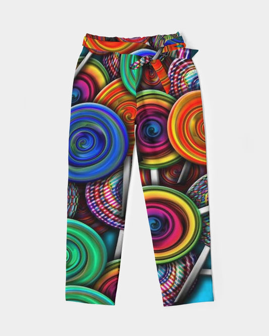 Colorful Lollipops Women's Belted Tapered Pants