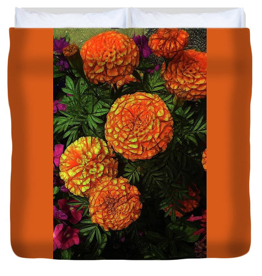 Large Marigolds - Duvet Cover