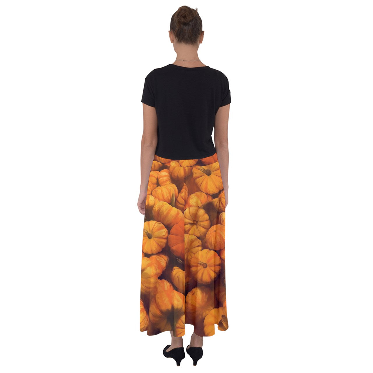 Mini pumpkins Flared Maxi Skirt
