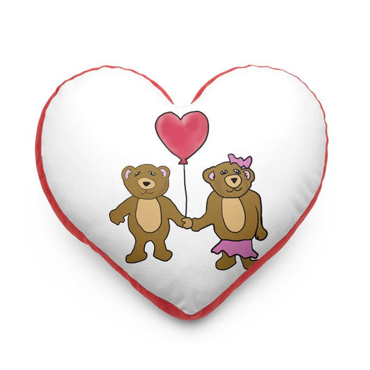 Teddy Bear Valentine Heart Pillow