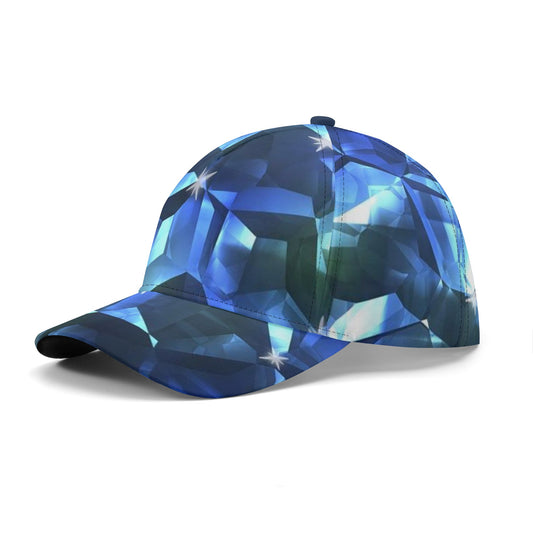 Blue Crystal Pattern All Over Printing Baseball Caps