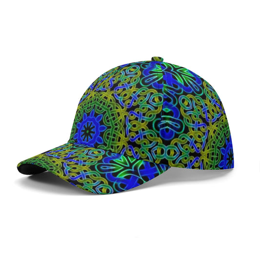 Blue Green Celtic Kaleidoscope All Over Printing Baseball Caps