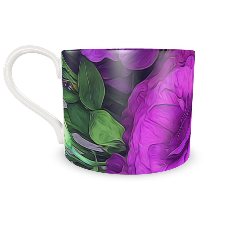 Purple Lisianthus Cup and Saucer