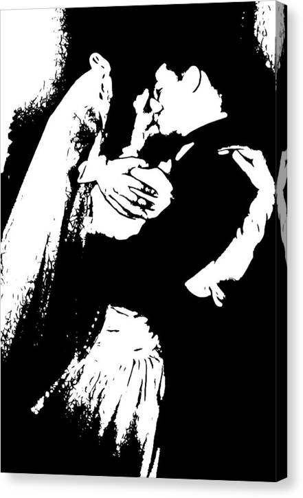 1940s Wedding Kiss Two Tone - Canvas Print