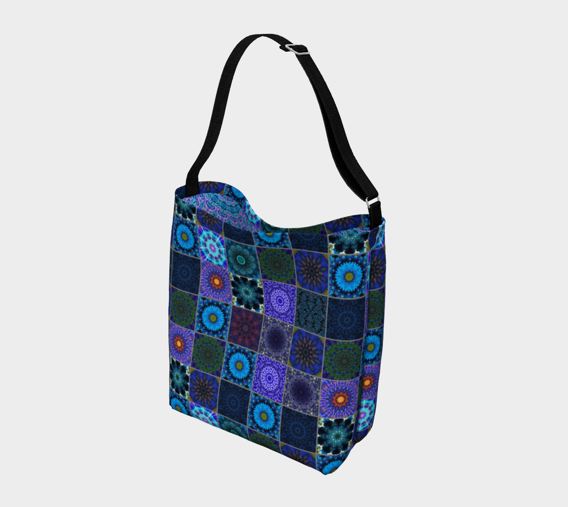 Blue Crazy Quilt Day Tote