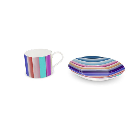 Pastel Pinks Florals and Stripes Cup and saucer Set