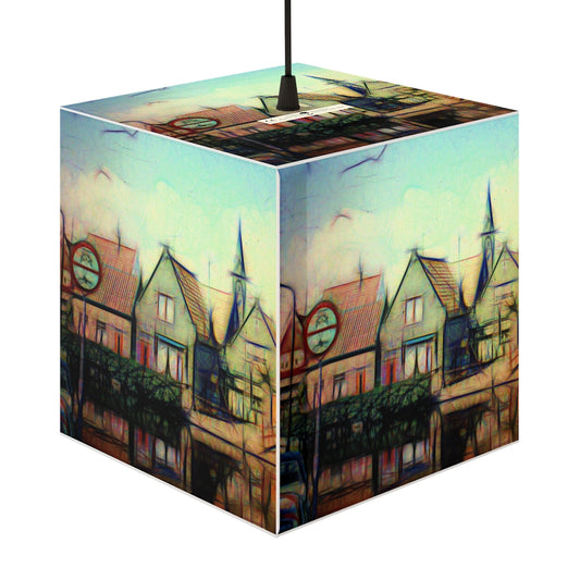Vintage Travel Row of Houses Personalized Lamp