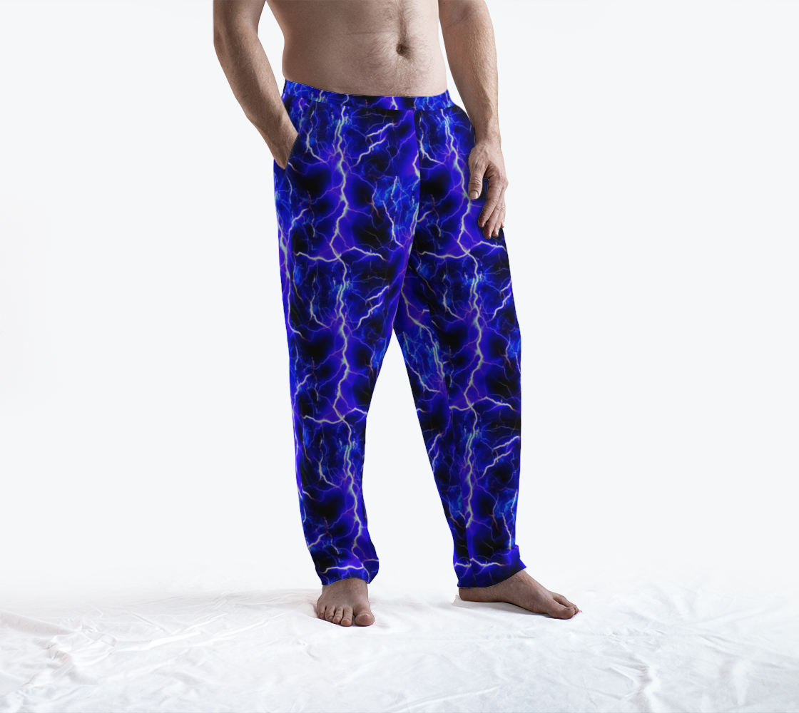 Blue Lightning Pattern Lounge Pants