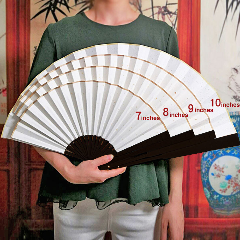 Sunset Lake Double-side Custom Spun Silk Fan Retro Hand-held Folding Fan