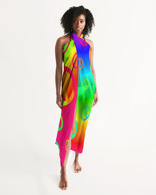 Rainbow Peace Signs Swim Cover Up