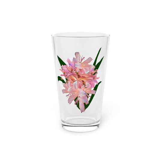 Pink Amaryllis Pint Glass, 16oz