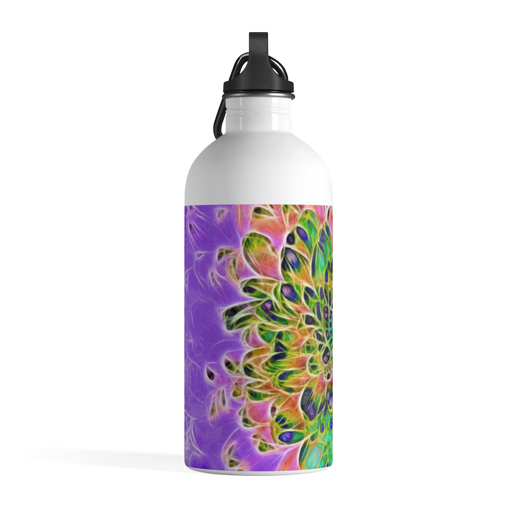 Abstract Peacock Chrysanthemum Stainless Steel Water Bottle