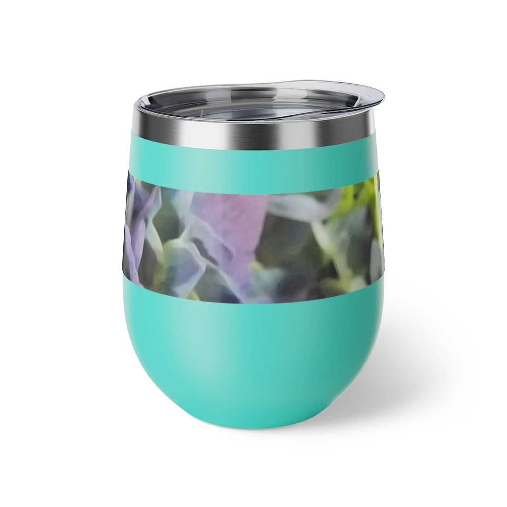 Blue and Purple Hydrangea Copper Vacuum Insulated Cup, 12oz