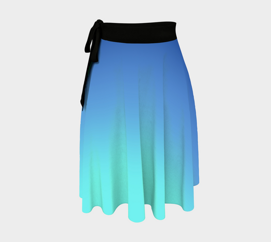 Green Navy Aqua Gradient Wrap Skirt