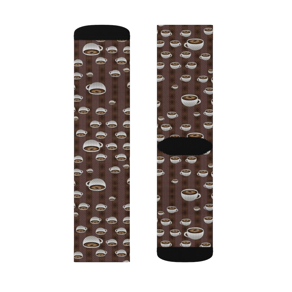 Coffee With Coffee Stripes Sublimation Socks