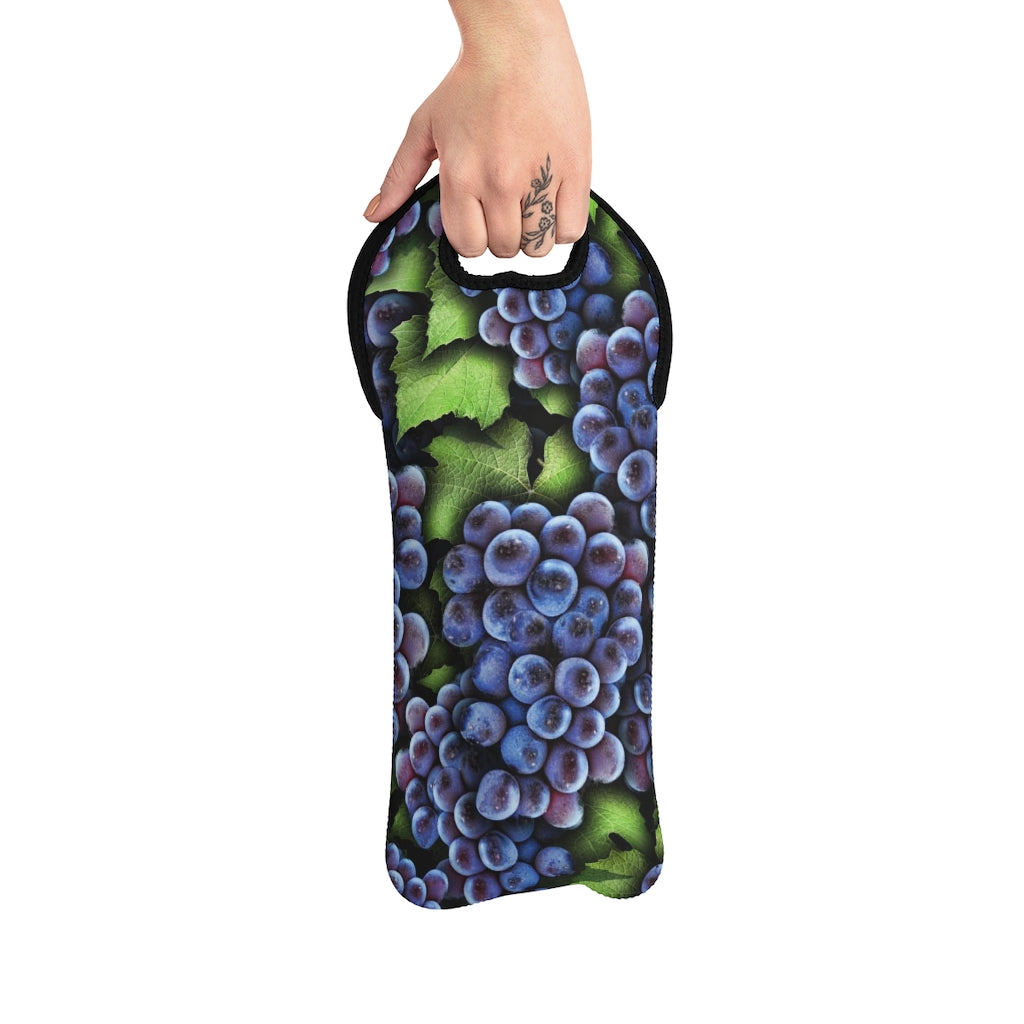 Grapes Pattern Wine Tote Bag
