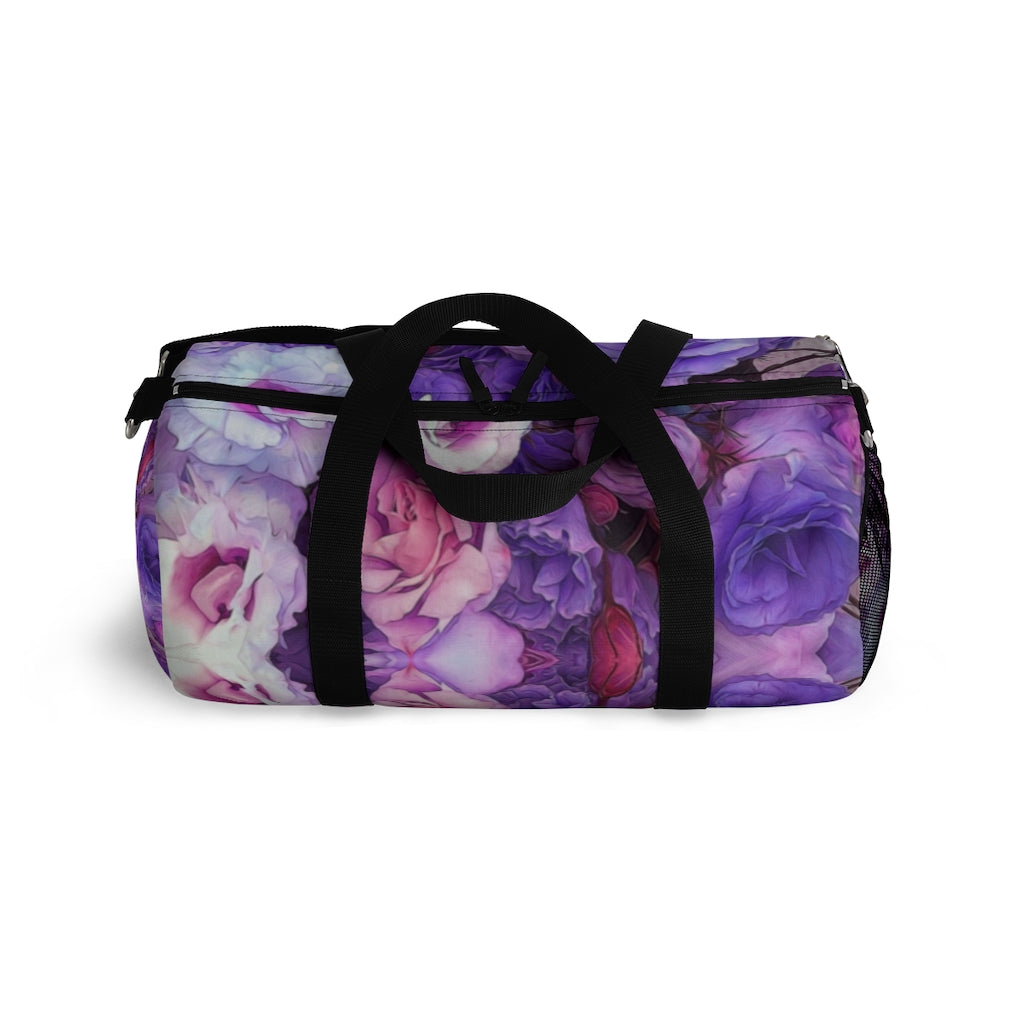 Purple Flower Kaleidoscope Duffel Bag