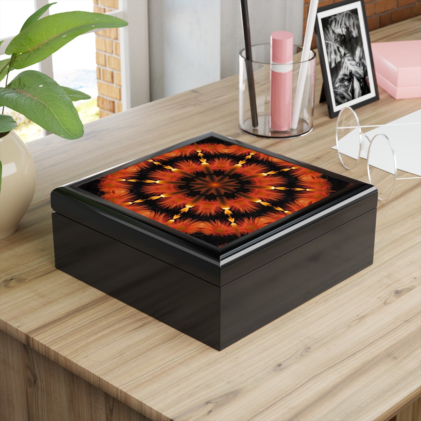 Candles and Flowers Kaleidoscope Jewelry Box