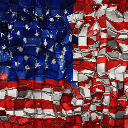 American Flag In Blocks Digital Image Download