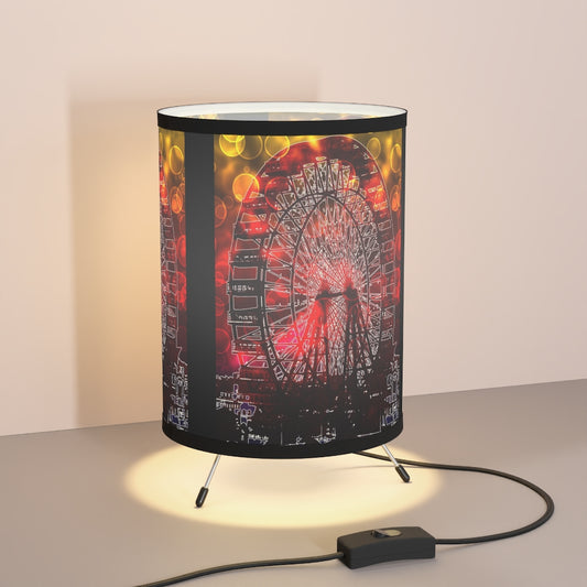 Bokeh Light Ferris Wheel Tripod Lamp with High-Res Printed Shade, US\CA plug