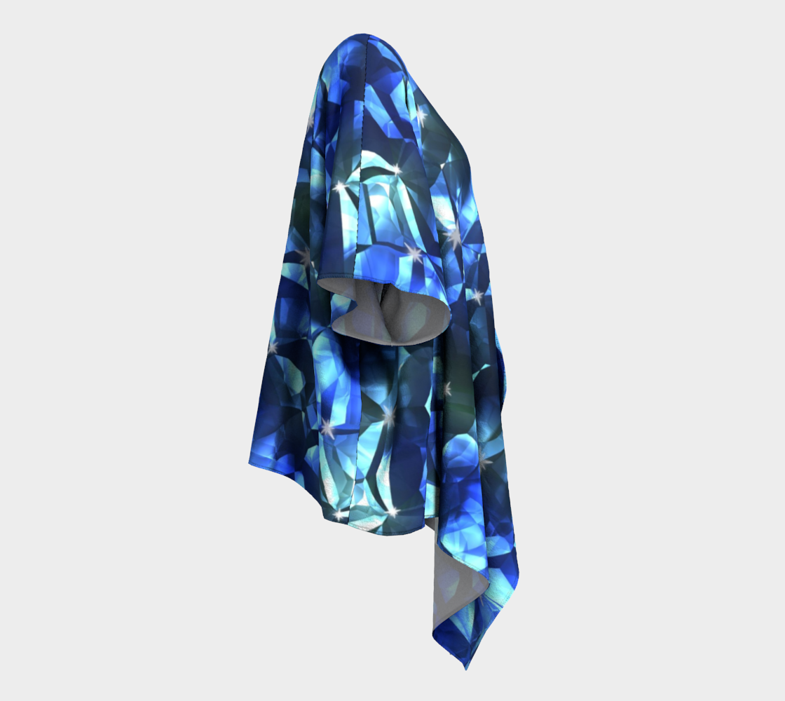 Blue Crystal Draped Kimono