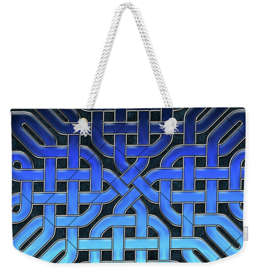 Blue Celtic Knot Ice Glass - Weekender Tote Bag