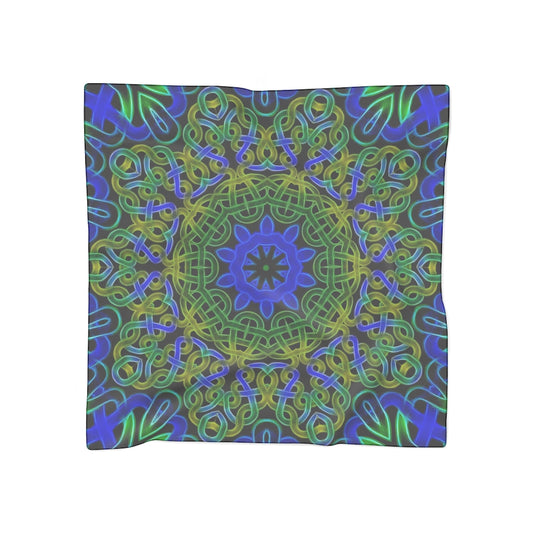 Blue Green Celtic Kaleidoscope Poly Scarf