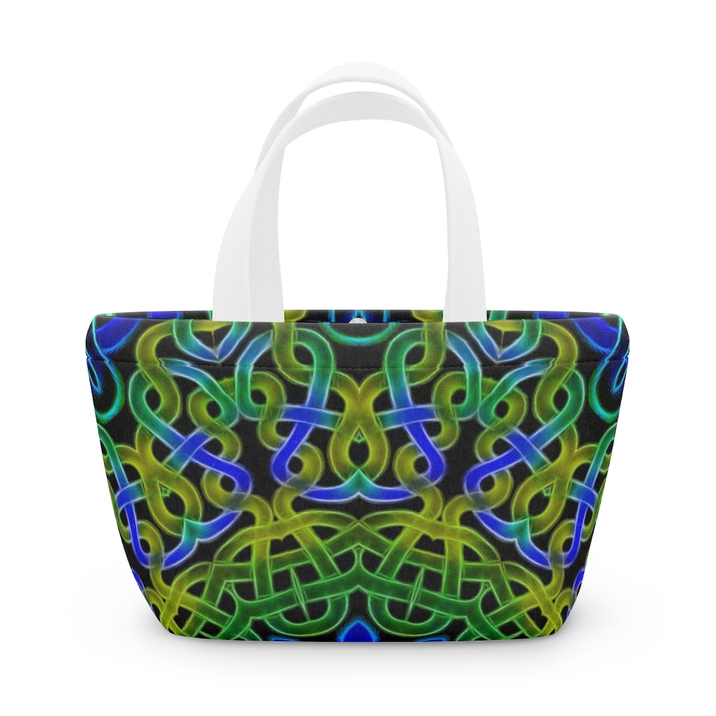 Blue Green Celtic Kaleidoscope Lunch Bag